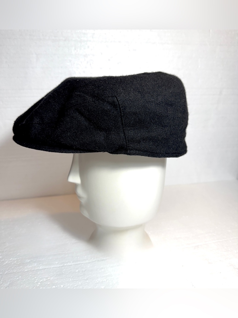 Classic Black Wool mixed Flat Cap  Gatsby Newsboy Driving Hat Unisex